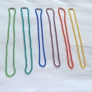 Crystal beaded line necklace.